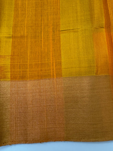 Jute & Mulberry Silk half and half saree from Kanchipuram | Handwoven | Ships from California
